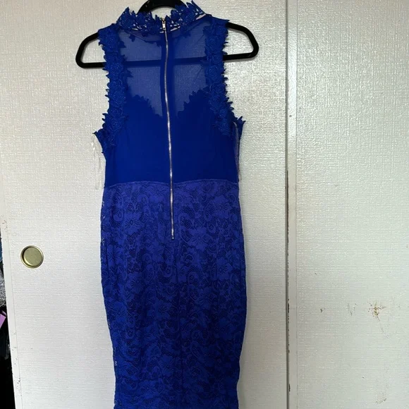 halterneck blue dress Royal Blue Sequin Satin Halter Cowl Neck Prom Dress